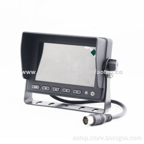 5-inch Car Rear-view Quad Monitor with Remote Control, Multiple Languages/12-24V, OSD Menu, Pal/NTSC